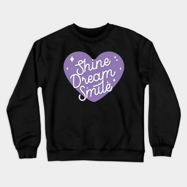 BTS mikrokosmos lyrics shine dream smile purple heart Crewneck Sweatshirt by Oricca